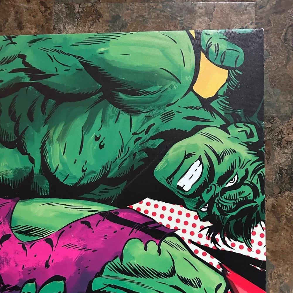 Open Road Brands Marvel Hulk Wooden Canvas Picture Wall Bedroom Home Decor Large